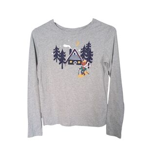 Hanna Andersson Holiday Graphic Tee In Cotton Jersey Gray Size 14-16